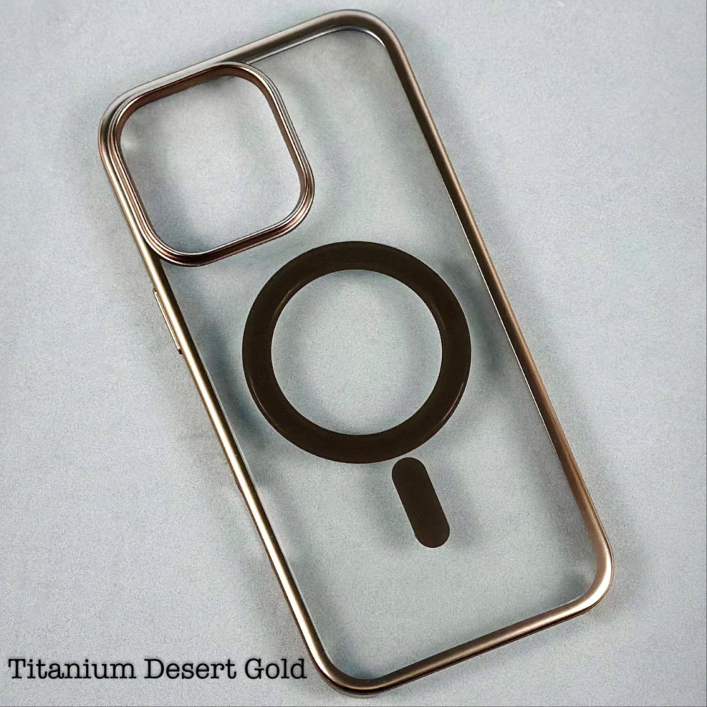 Чохол Metallic Paint Magnetic case для IPhone 16 Pro (Desert gold)-0